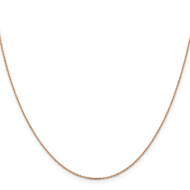14K Rose Gold 1.4mm Diamond-cut Cable with Lobster Clasp Chain