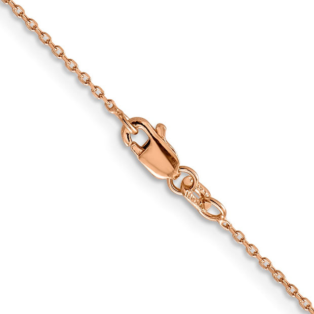 14K Rose Gold 1.4mm Diamond-cut Cable with Lobster Clasp Chain