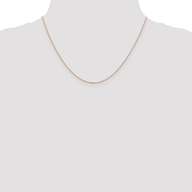 14K Rose Gold 1.4mm Diamond-cut Cable with Lobster Clasp Chain