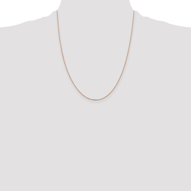 14K Rose Gold .8mm Diamond-cut Cable with Lobster Clasp Chain