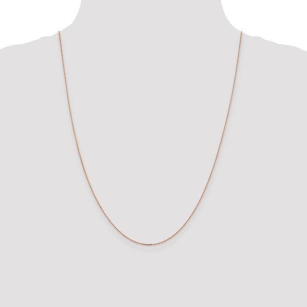 14K Rose Gold .8mm Diamond-cut Cable with Lobster Clasp Chain
