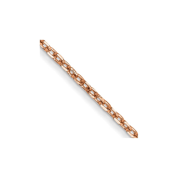 14K Rose Gold .8mm Diamond-cut Cable with Lobster Clasp Chain