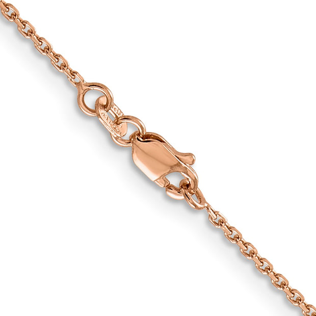 14K Rose Gold 1.8mm Diamond-cut Cable with Lobster Clasp Chain