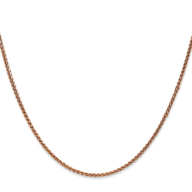 14K Rose Gold 1.25mm Diamond-cut Spiga with Lobster Clasp Chain