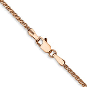 14K Rose Gold 1.25mm Diamond-cut Spiga with Lobster Clasp Chain