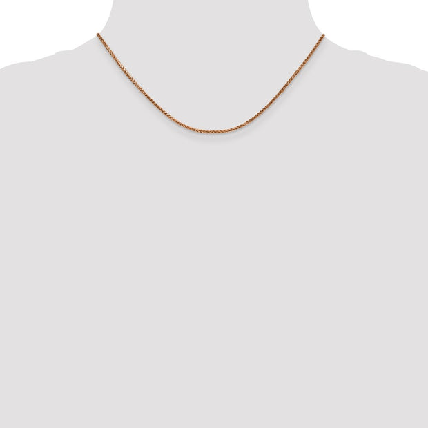 14K Rose Gold 1.25mm Diamond-cut Spiga with Lobster Clasp Chain