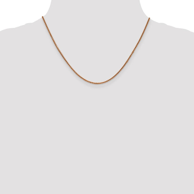 14K Rose Gold 1.25mm Diamond-cut Spiga with Lobster Clasp Chain