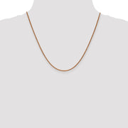 14K Rose Gold 1.25mm Diamond-cut Spiga with Lobster Clasp Chain