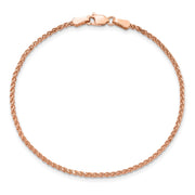 14K Rose Gold 1.7mm Diamond-cut Spiga with Lobster Clasp Bracelet