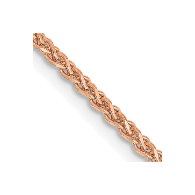 14K Rose Gold 1.25mm Diamond-cut Spiga with Lobster Clasp Chain