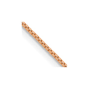 14K Rose Gold .9mm Box Link with Lobster Clasp Chain