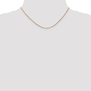 14K Rose Gold 1mm Box Link with Lobster Clasp Chain