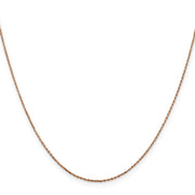 14K Rose Gold 1.10mm Diamond-cut Cable with Lobster Clasp Chain