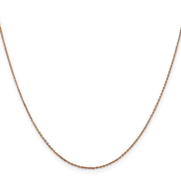 14K Rose Gold 1.10mm Diamond-cut Cable with Lobster Clasp Chain
