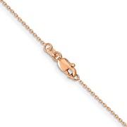 14K Rose Gold 1.10mm Diamond-cut Cable with Lobster Clasp Chain
