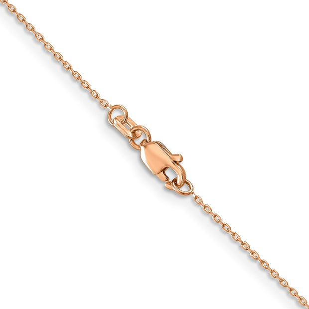14K Rose Gold 1.10mm Diamond-cut Cable with Lobster Clasp Chain