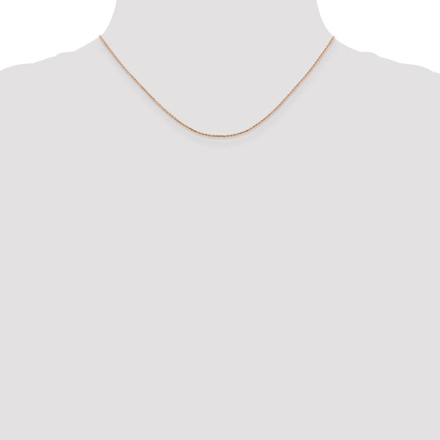 14K Rose Gold 1.10mm Diamond-cut Cable with Lobster Clasp Chain