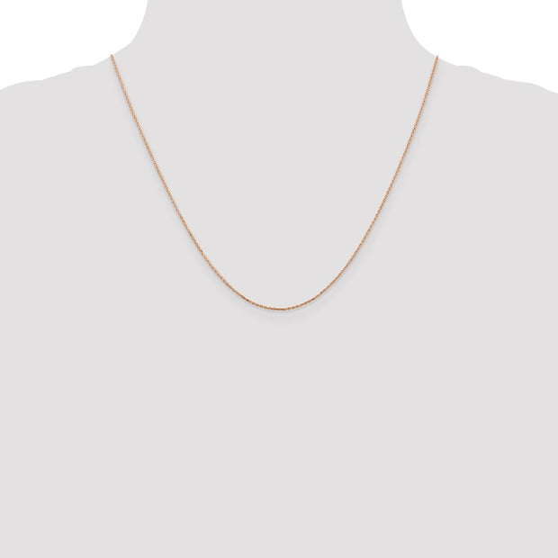 14K Rose Gold 1.10mm Diamond-cut Cable with Lobster Clasp Chain