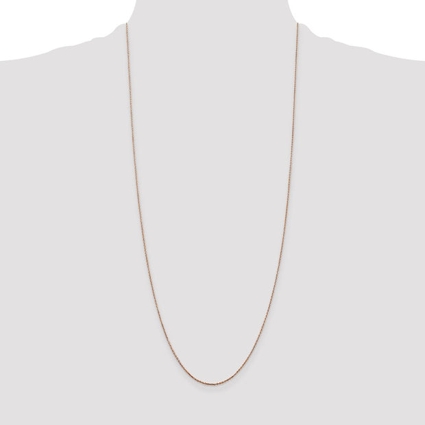 14K Rose Gold 1.10mm Diamond-cut Cable with Lobster Clasp Chain