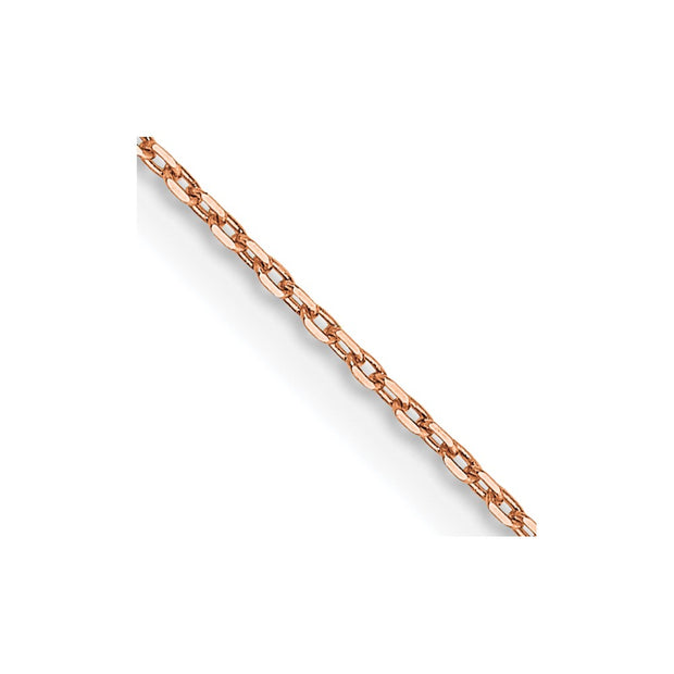 14K Rose Gold 1.10mm Diamond-cut Cable with Lobster Clasp Chain