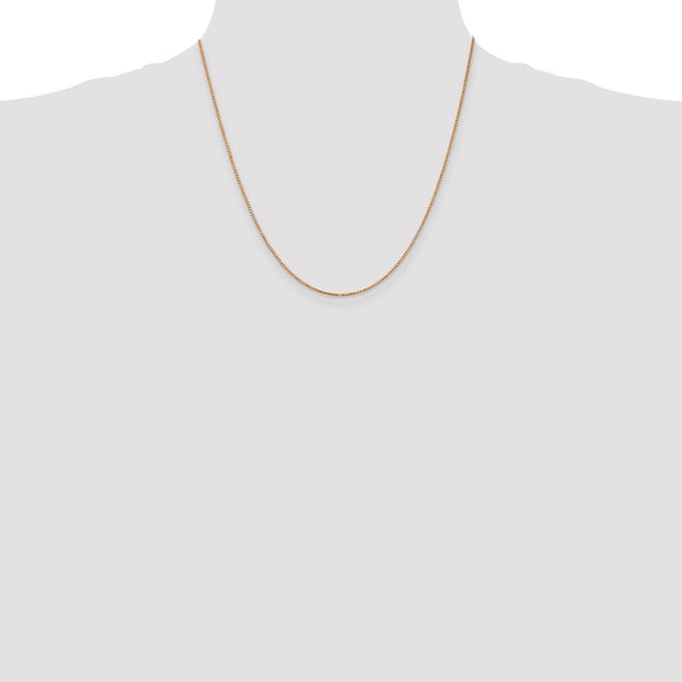 14K Rose Gold 1.10mm Box Link with Lobster Clasp Chain