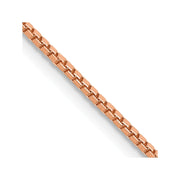 14K Rose Gold 1.10mm Box Link with Lobster Clasp Chain