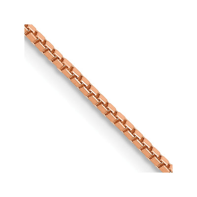 14K Rose Gold 1.10mm Box Link with Lobster Clasp Chain