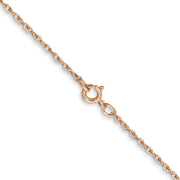 14K Rose Gold .5mm Baby Rope with Spring Ring Clasp Chain
