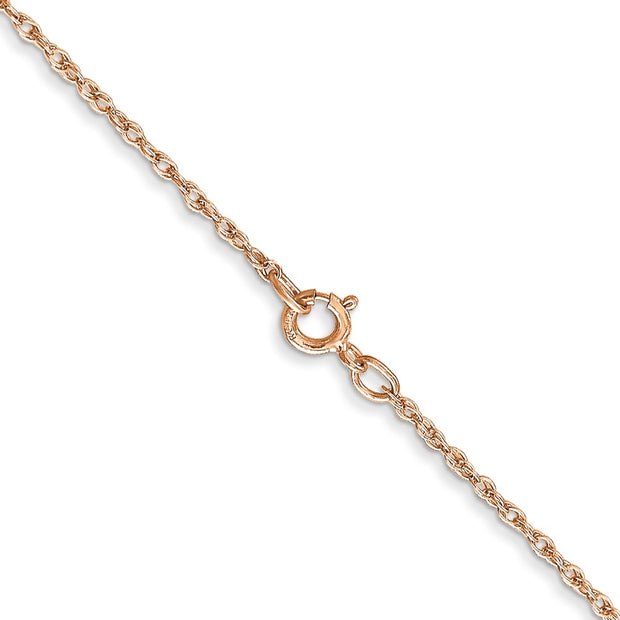 14K Rose Gold .5mm Baby Rope with Spring Ring Clasp Chain