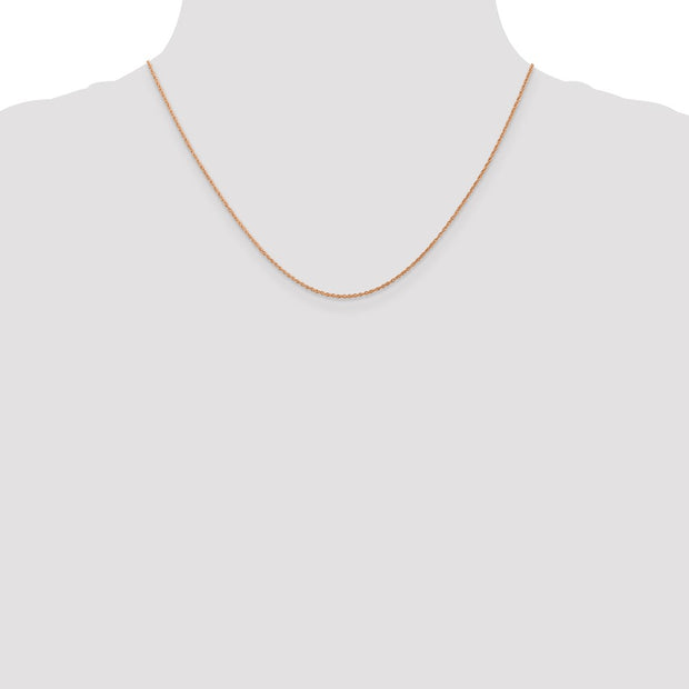 14K Rose Gold .5mm Baby Rope with Spring Ring Clasp Chain