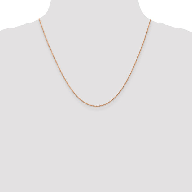 14K Rose Gold .5mm Baby Rope with Spring Ring Clasp Chain