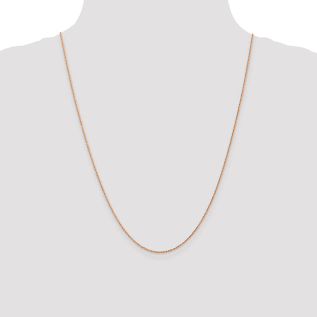 14K Rose Gold .5mm Baby Rope with Spring Ring Clasp Chain
