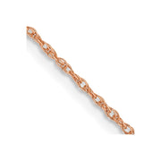 14K Rose Gold .5mm Baby Rope with Spring Ring Clasp Chain