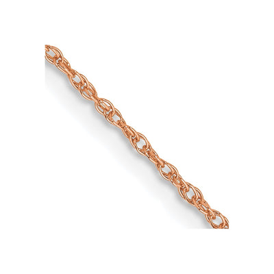 14K Rose Gold .5mm Baby Rope with Spring Ring Clasp Chain