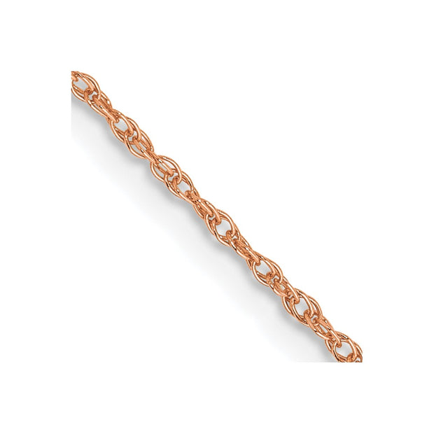 14K Rose Gold .5mm Baby Rope with Spring Ring Clasp Chain