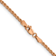 14K Rose Gold .85mm Diamond-cut Spiga with Lobster Clasp Chain