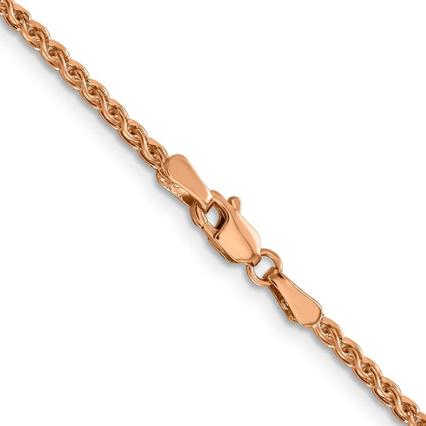 14K Rose Gold .85mm Diamond-cut Spiga with Lobster Clasp Chain