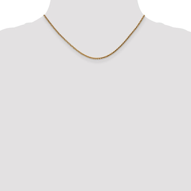 14K Rose Gold .85mm Diamond-cut Spiga with Lobster Clasp Chain