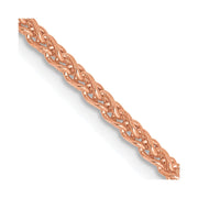 14K Rose Gold .85mm Diamond-cut Spiga with Lobster Clasp Chain