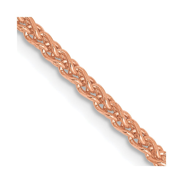 14K Rose Gold .85mm Diamond-cut Spiga with Lobster Clasp Chain