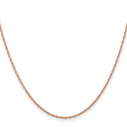 14K Rose Gold .5mm Baby Rope with Spring Ring Clasp Chain