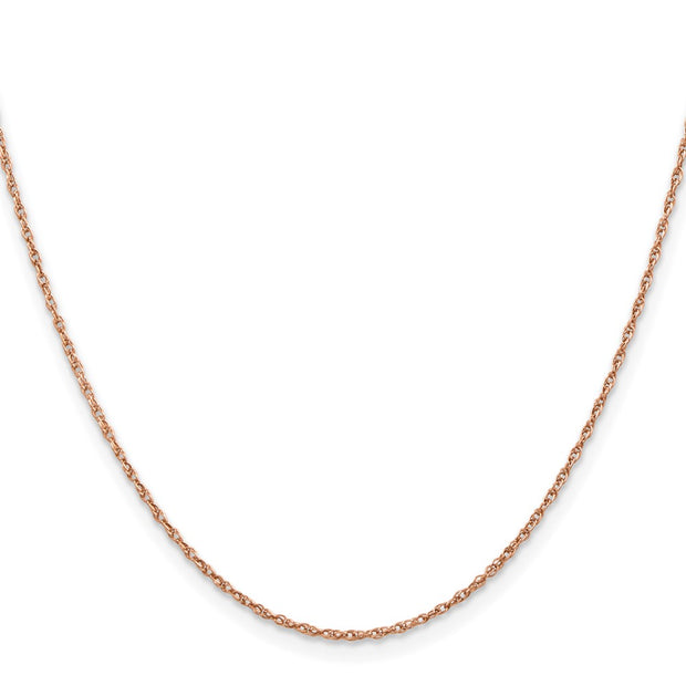 14K Rose Gold .5mm Baby Rope with Spring Ring Clasp Chain
