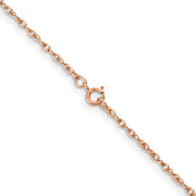 14K Rose Gold .5mm Baby Rope with Spring Ring Clasp Chain
