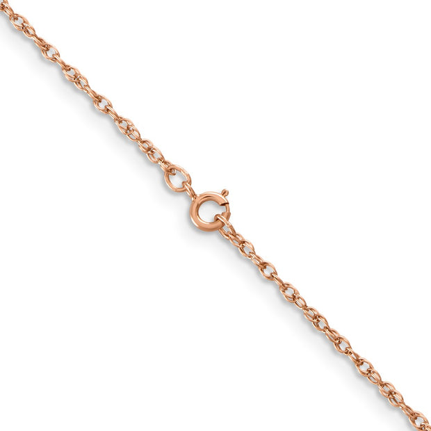 14K Rose Gold .5mm Baby Rope with Spring Ring Clasp Chain