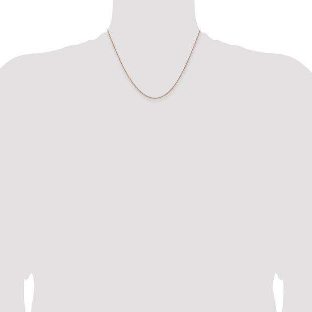 14K Rose Gold .5mm Baby Rope with Spring Ring Clasp Chain