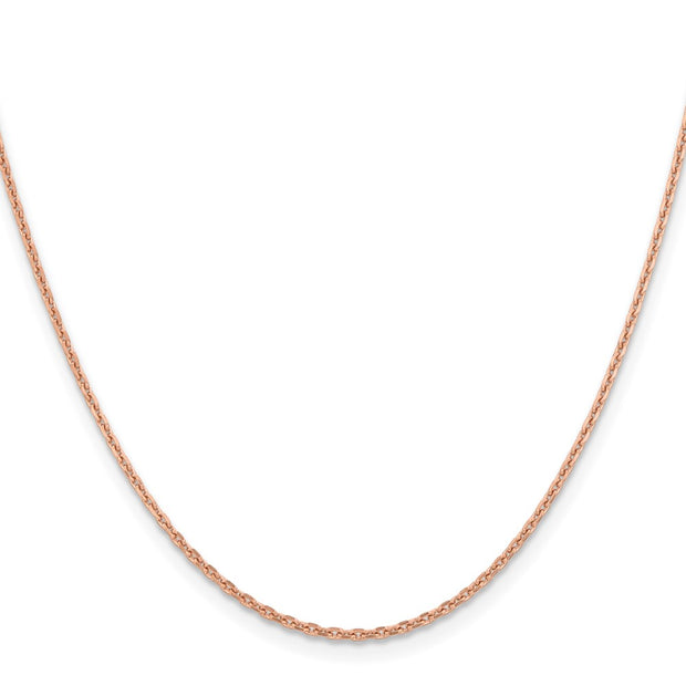 14K Rose Gold 1.4mm Diamond-cut Cable with Lobster Clasp Chain