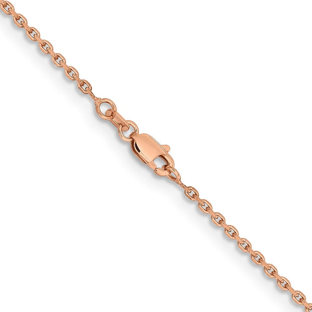 14K Rose Gold 1.10mm Diamond-cut Cable with Lobster Clasp Chain