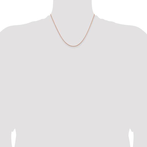 14K Rose Gold 1.10mm Diamond-cut Cable with Lobster Clasp Chain