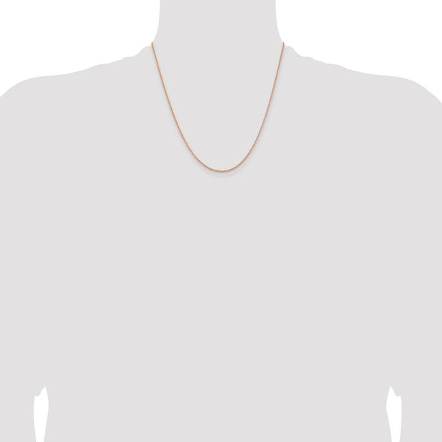 14K Rose Gold 1.10mm Diamond-cut Cable with Lobster Clasp Chain