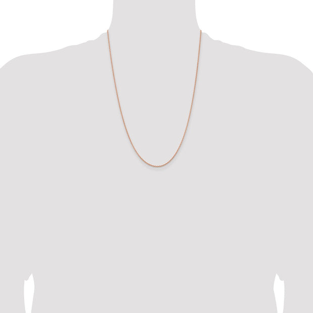 14K Rose Gold 1.4mm Diamond-cut Cable with Lobster Clasp Chain